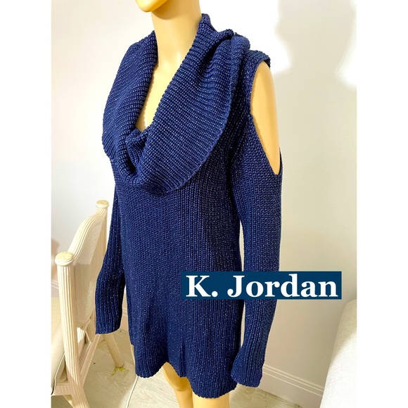 k. Jordan Sweaters - K. Jordan Cowl Neck Cold Shoulder Sweater Sz Xl